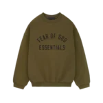 Essentials Fleece Crewneck Olive Sweatshirt
