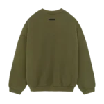 Essentials Fleece Crewneck Olive Sweatshirt Back in