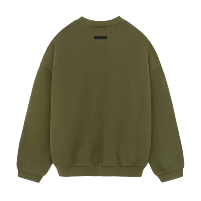 Essentials Fleece Crewneck Olive Sweatshirt Back in