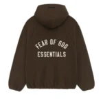 Essentials Brushed Hoodie Brown back side